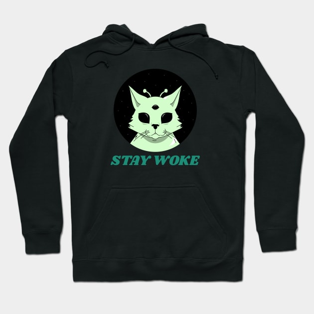 Stay Woke Hoodie by Cosmic Whale Co.